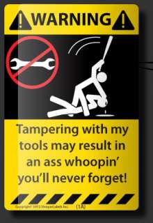 Danger Label for your Tool Box, Chest or Cabinet   for Matco, Mac 