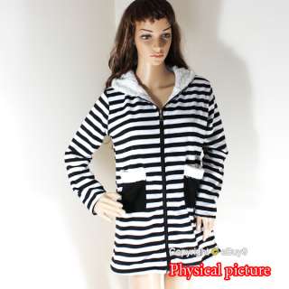 Luxury Women Soft Plush Leopard Hooded Huya Jacket Down Coat Outerwear 