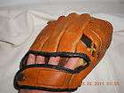 Vintage Little League Brown Leather Baseball Mitt Glove Black Trim