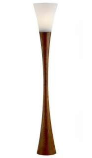 Each Espresso lamp has an hourglass shaped walnut finished wood base 