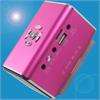 TT6 Color Screen Mini  Speaker USB SD FM Pink #8572  
