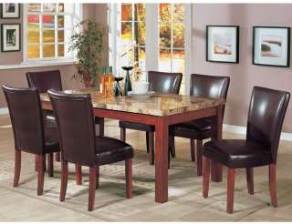 5pc Marble Dining Room Set Table Chairs Contemporary MSRP $1,719 