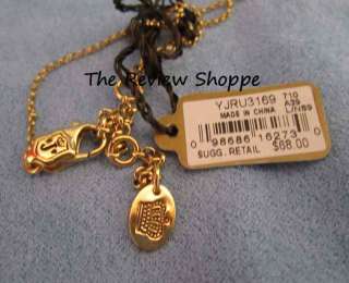Juicy Couture Fortune Necklace & Keepsake Gold NIB NWT $68 YJRU3169 
