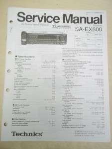 Technics Service/Repair Manual~SA EX600/EX700 Receiver  