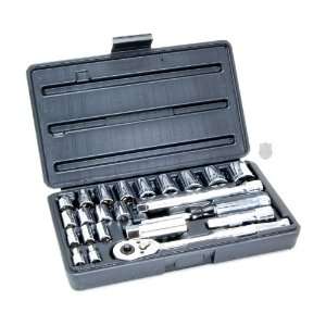  23 Piece Metric Socket Wrench Set   1/4 and 3/8 Drive 