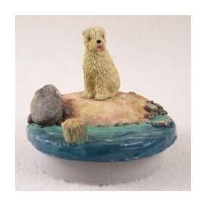 Soft Coated Wheaten Terrier Candle Topper Tiny One A Day on the Beach 