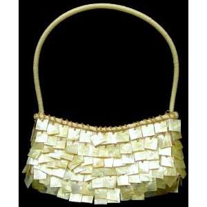    Womens Gold Sea Shell Evening Purse Handbag