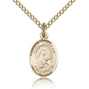  Gold Filled 1/2in St Theresa Charm & 18in Chain Jewelry