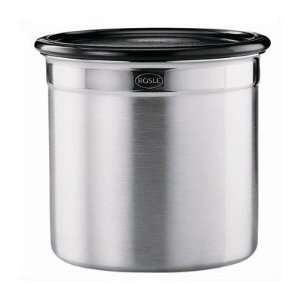  Stainless Steel .6 Quart Jar / Canister with Black Glass 