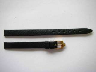Eterna black leather plain watch band 7 mm + buckle  