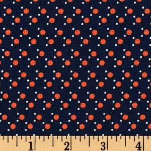  44 Wide Stella Dot Navy/Orange Fabric By The Yard Arts 