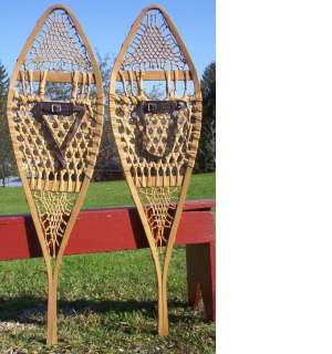 ANTIQUE INDIAN SNOWSHOES 48x14 w/LEATHER BINDING Snow GREAT  