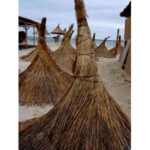  Straw Shade Toppers in Seaside Resort of Mamaia, Constanta 