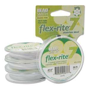 White Flex Rite Beading Stringing Wire .014 Inch 30 Feet Nylon Coated 
