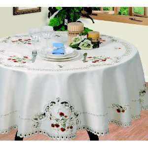  Embroidered Cutwork Tablecloth with Napkins 72x72rd/17 