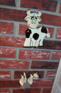 COUNTRY DECOR COW DESIGN CERAMIC WINDCHIME 25 IN  