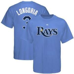  Tampa Bay Rays Evan Longoria Majestic Light Blue T Shirt 