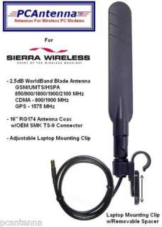   External Booster Antenna w/Laptop Clip For Sierra Wireless USB Modems