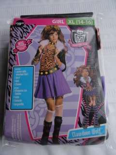   High Halloween Costume Size M 8/10 Clawdeen Wolf New Party  