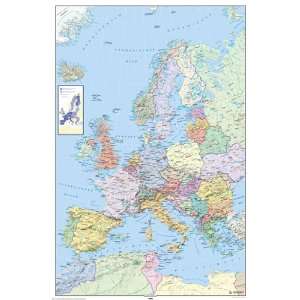 ENCAPSULATED Europe Map German Language Educational Learning Teaching 