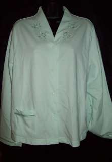 ladies sleepwear apparel miss elaine long sleeve knit bed jacket soft 