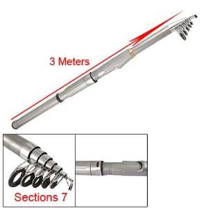   Gray 7 Sections 3 Meters Telescopic Fishing Pole