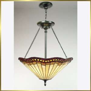 Tiffany Chandelier, QZTF1795VB, 3 lights, Antique Bronze, 22 wide X 