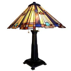  Tiffany glass Marvel Mosaic Mission Table Lamp 15 Shade 