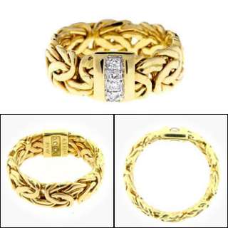 Diamond Byzantine Band Ring 14K Yellow Gold $275  