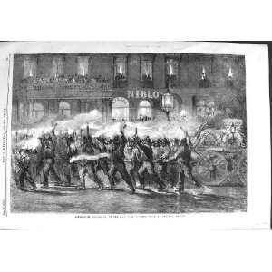  1858 TORCHLIGHT PROCESSION NEW YORK FIREMEN AMERICA