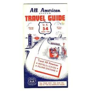  1950s All American System Travel Guide for U S 54 Chicago 