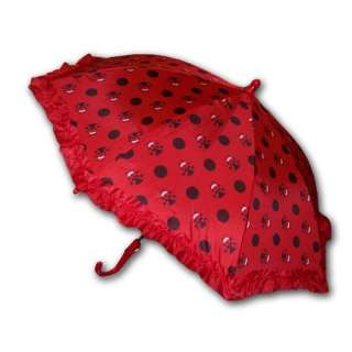  Kids Girls Red Ladybug Umbrella Clothing