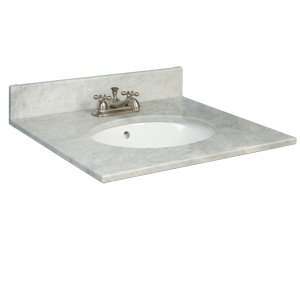 25 Marble Vanity Top with Undermount Sink   8 Faucet Holes   1 1/4 