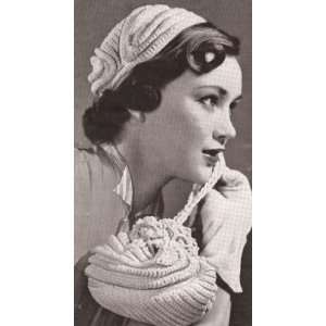Vintage Crochet PATTERN to make   Hat Bag Cap Purse pattern 40s 50s 