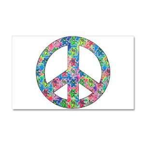 22 x 14 Wall Vinyl Sticker Tye Dye Peace Symbol Physchedelic Teddy 