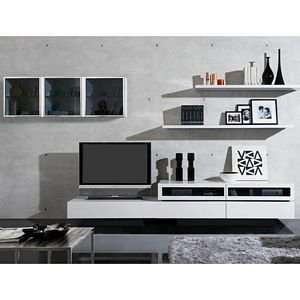   Stand / 4 Piece Entertainment Center   White Lacquer