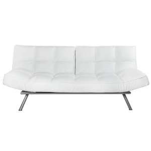  Abbyson Living Torino White Faux Leather Convertible Sofa 