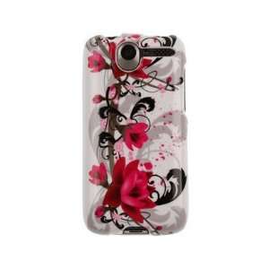  Reinforced Plastic Phone Image Cover Case Red Flower On White 
