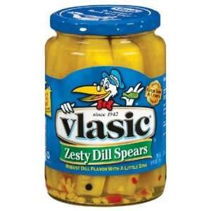 Vlasic Zesty Dill Spears 24 oz (Pack of 12)  Grocery 