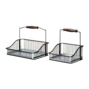  NEW Fintorp Wire Baskets w/ Handles  Set of 2