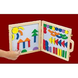    Toy Magnetic Shapes and Pattern Kit in Wood Box Toys & Games