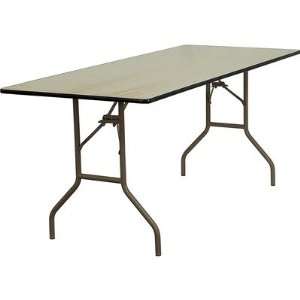  Rectangular Wood Folding Banquet Table with Unfinished Top 