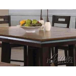  Counter Height Wood Tile Top Leaf Dining Table