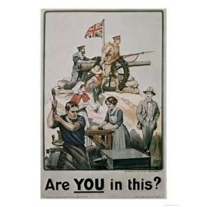  Are You in This? World War I Giclee Poster Print, 9x12 